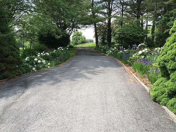 Concrete edged asphalt drive
