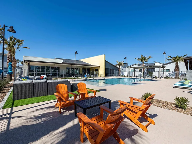Relax and unwind in this stunning poolside setting, perfect for enjoying sunny days.