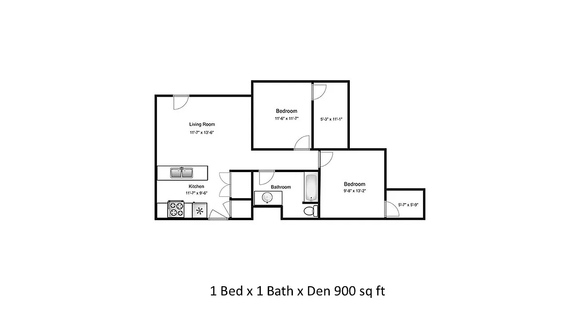 Floor plan 900 sqft