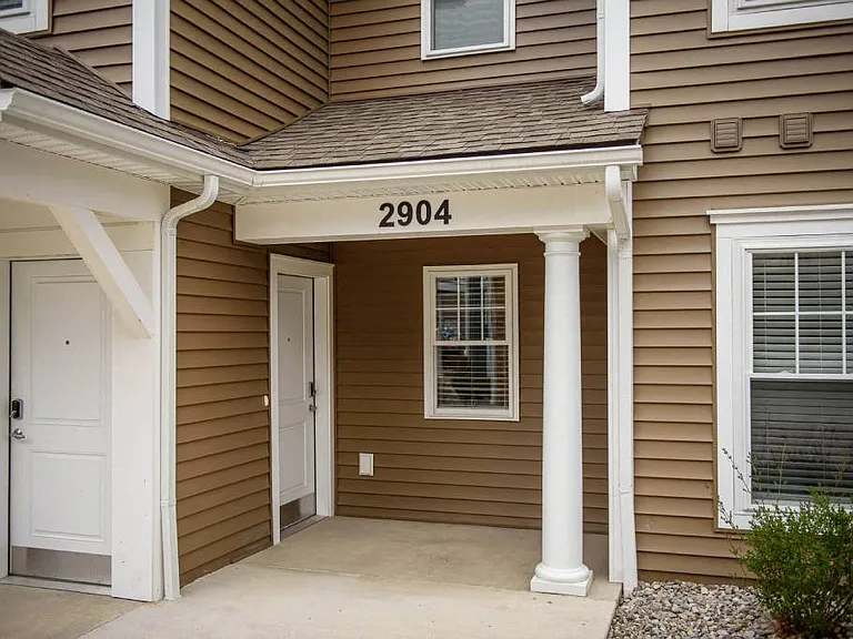 Typical covered private entrances to apartments