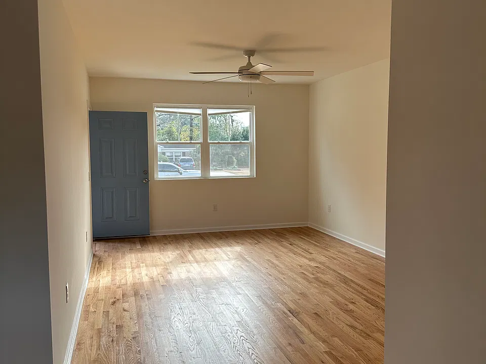 View of living room from dining area