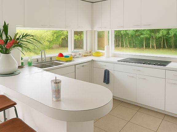Designed by hand from scratch by my architect father Donald Owen Fowler. I adore this kitchen!