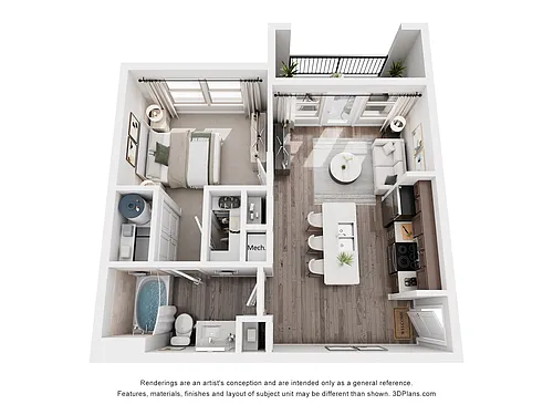 Floor plan A1 - 1 Bedroom