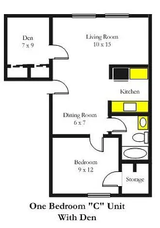Floor plan 1BR - C Unit