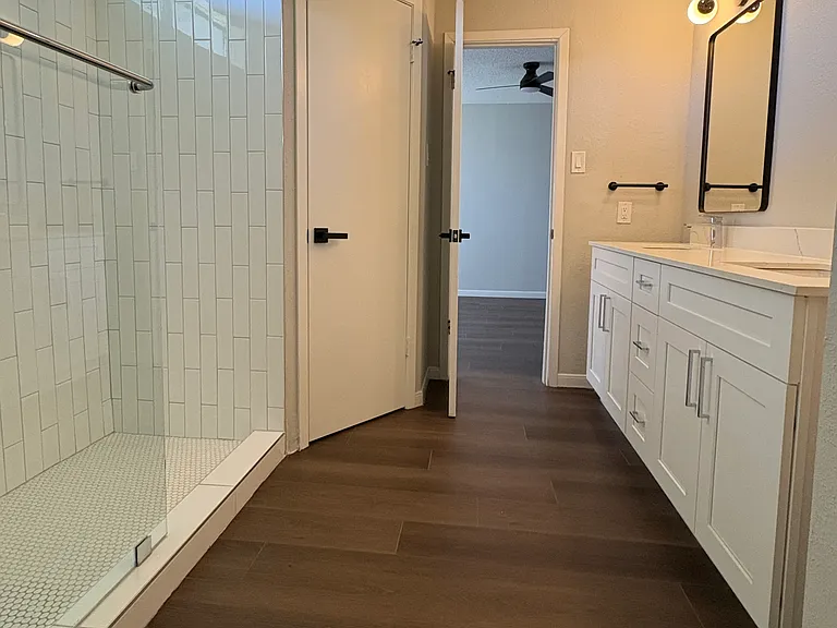 2 closets , for him and her in master bath