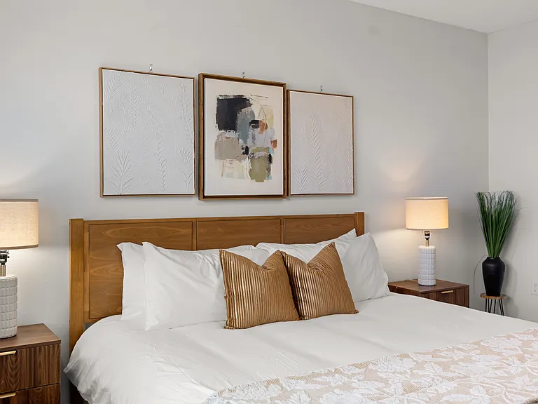 Primary suite with king bed and ensuite bathroom