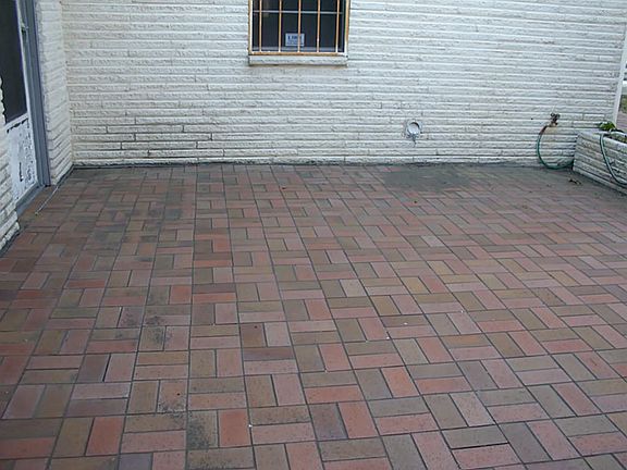Brick patio at back door