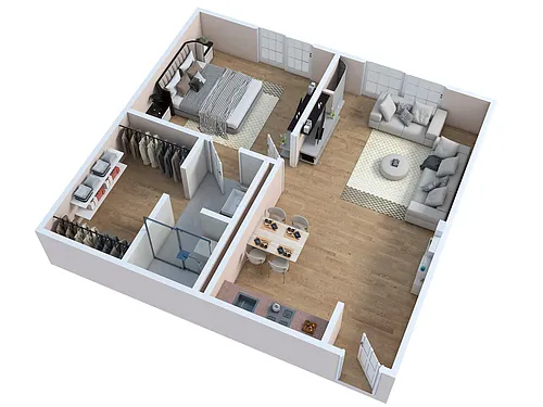 Floor plan One Bedroom - A