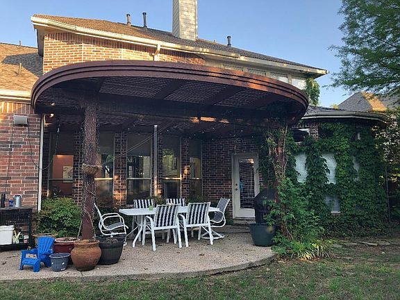 Patio in the private backyard
