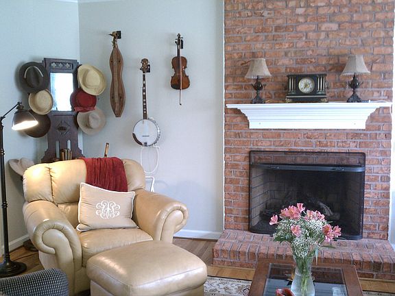 large wood burning and gas fireplace