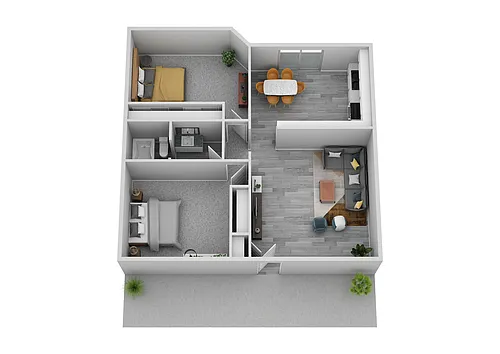 Floor plan 2 Bedroom 1 Bathroom