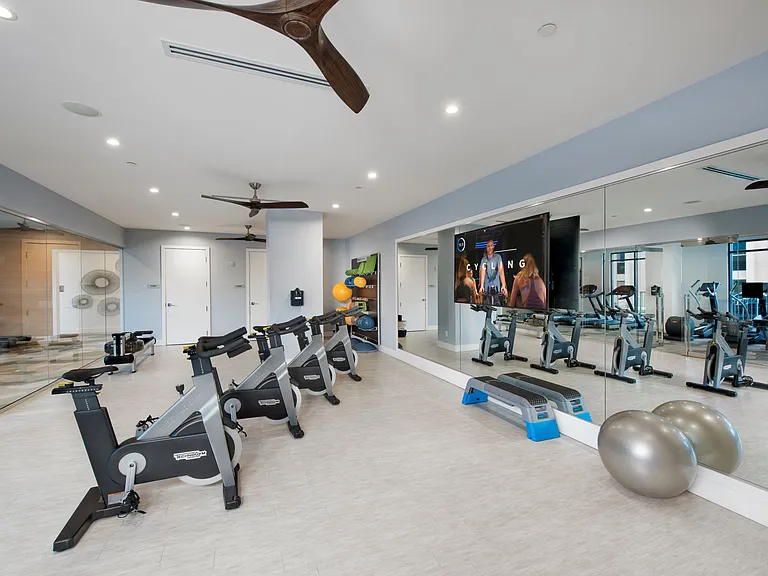 Spin and yoga room