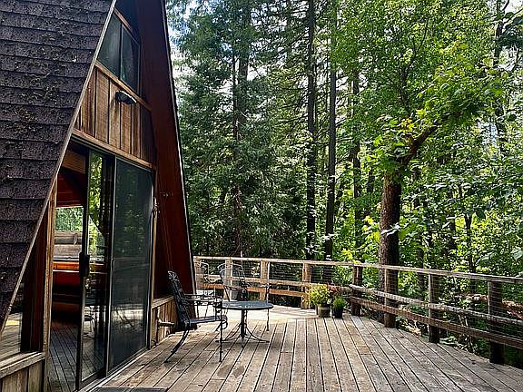 Back deck and upper driveway