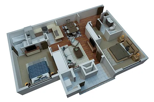 Floor plan 2 Bedroom 2 Bathroom