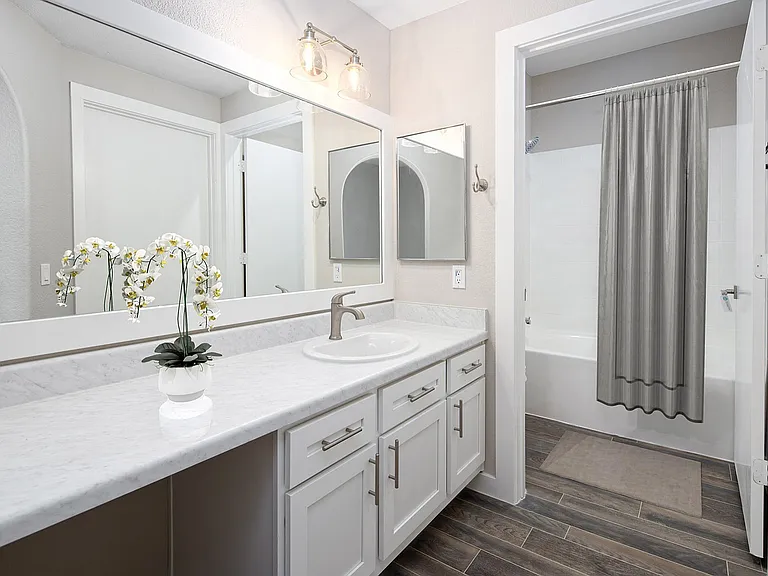 Experience luxury in this elegantly designed bathroom with modern finishes.