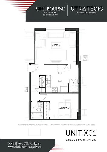 Floor plan 1 Bedroom 1 Bed 1 Bath