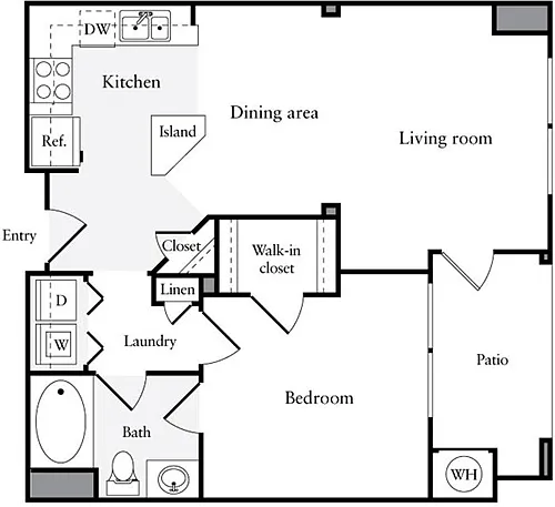 Floor plan 1 Bedroom B