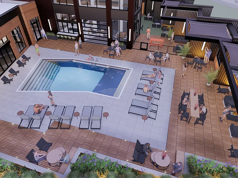 Rooftop Pool Overhead