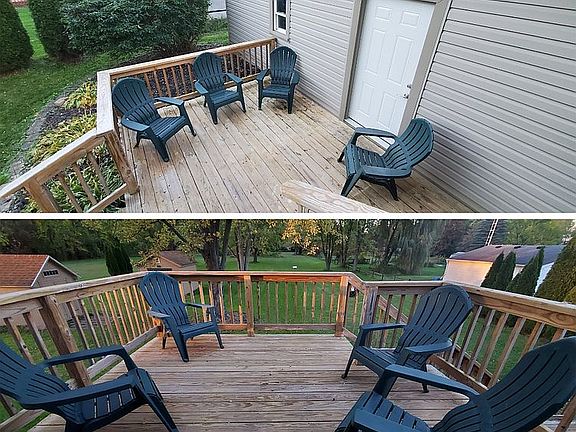 Lower deck off back of garage