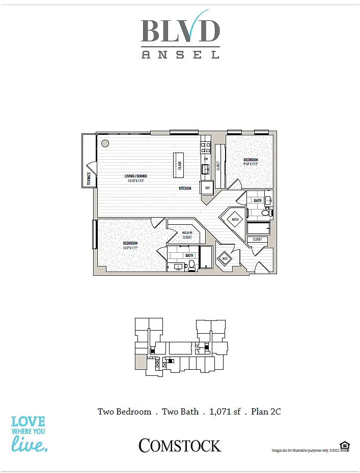 Floor plan 2 Bed/2 Bath-2C