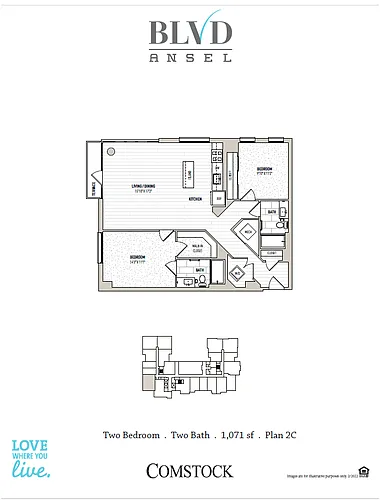 Floor plan 2 Bed/2 Bath-2C