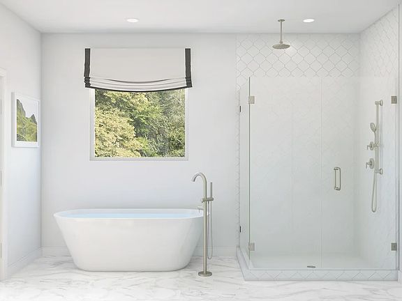 Primary bath with freestanding tub