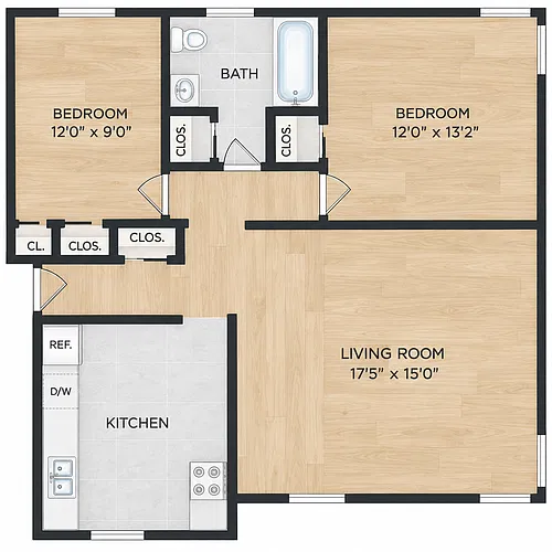 Floor plan 2 Bedroom LR