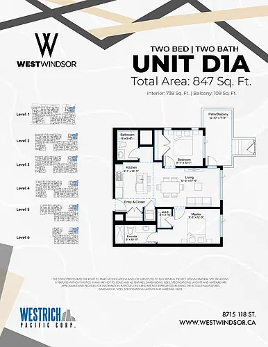 Floor plan 2 Bed 2 Bath - D1A