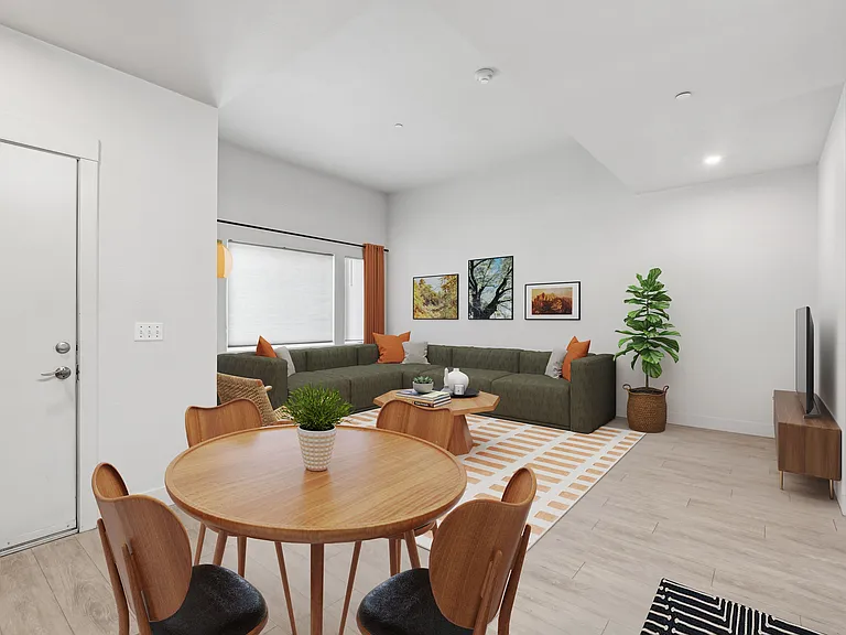 2-bed Living other angle 1 - Red Table