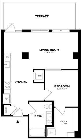 Floor plan 1 Bed/1 Bath-A8