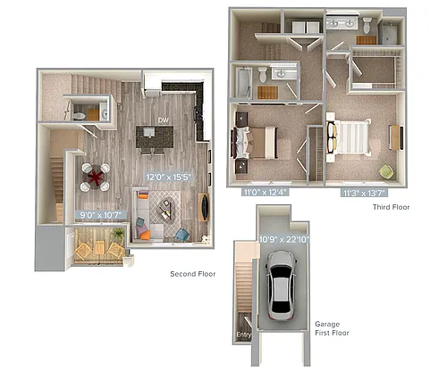 Floor plan B3T-3-1335sq