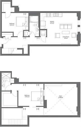 Floor plan BrewHouse Loft 323