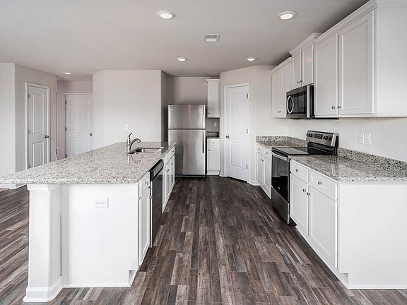 Stainless steel appliances are included