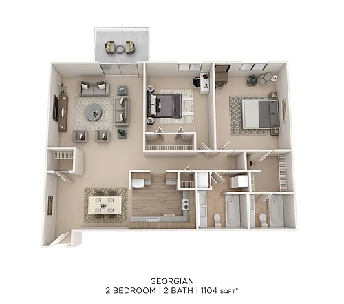 Floor plan Georgian 2Bed 2Bath 1104sqft