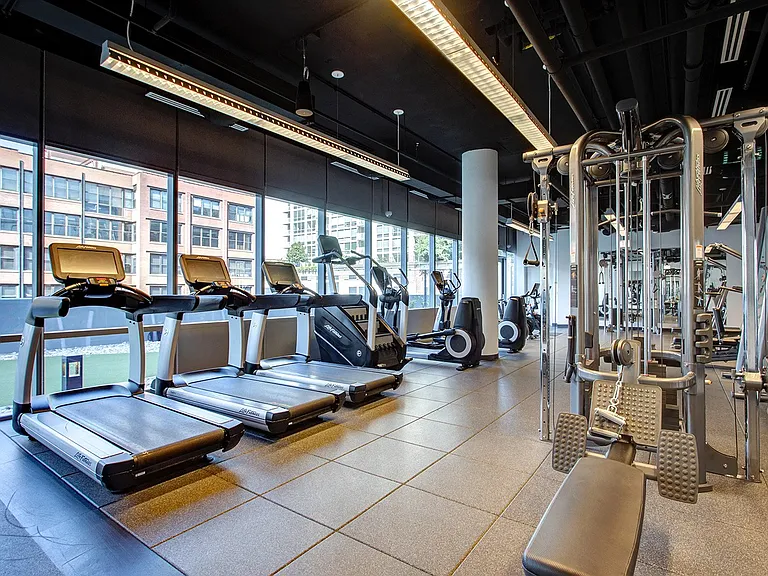 TRX Training Kits and Core Power Towers are featured in the Fitness Center