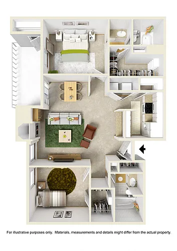 Floor plan Two Bed Two Bath