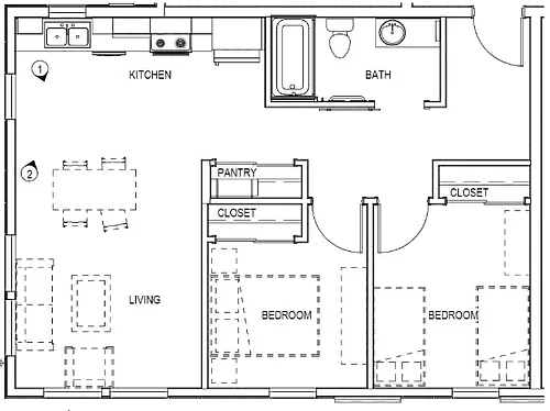 Floor plan Two Bedroom