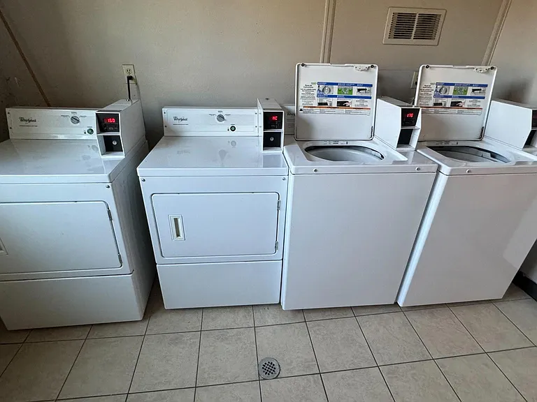 Common laundry is located on the same floor.
