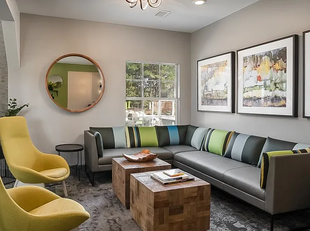 Relax and socialize in our cozy, modern lounge area at The Preserve at Tuscaloosa.