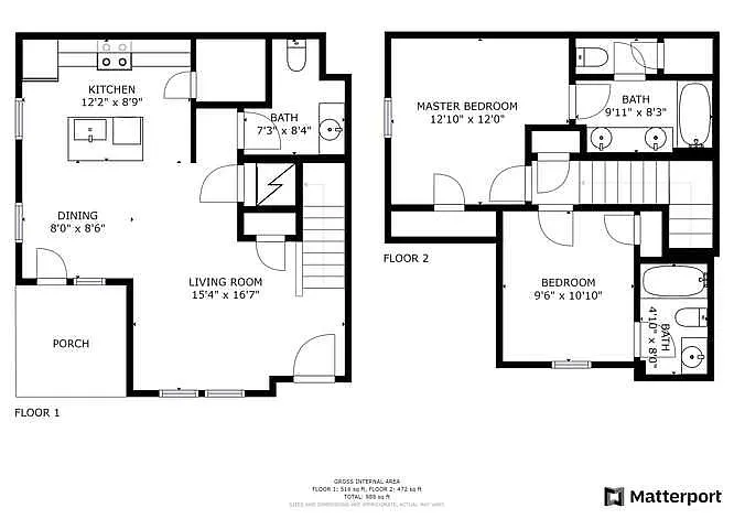Floor plan 2X2 Townhome