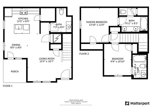 Floor plan 2X2 Townhome