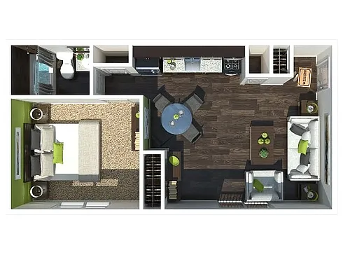 Floor plan 1 Bedroom A