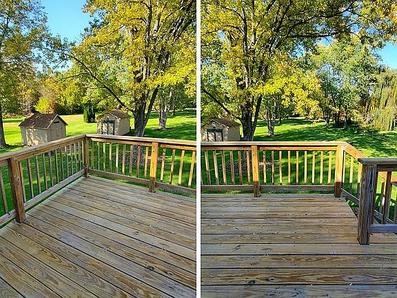 Upper deck off of kitchen. 
