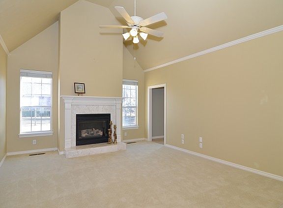 Vaulted ceiling and staircase