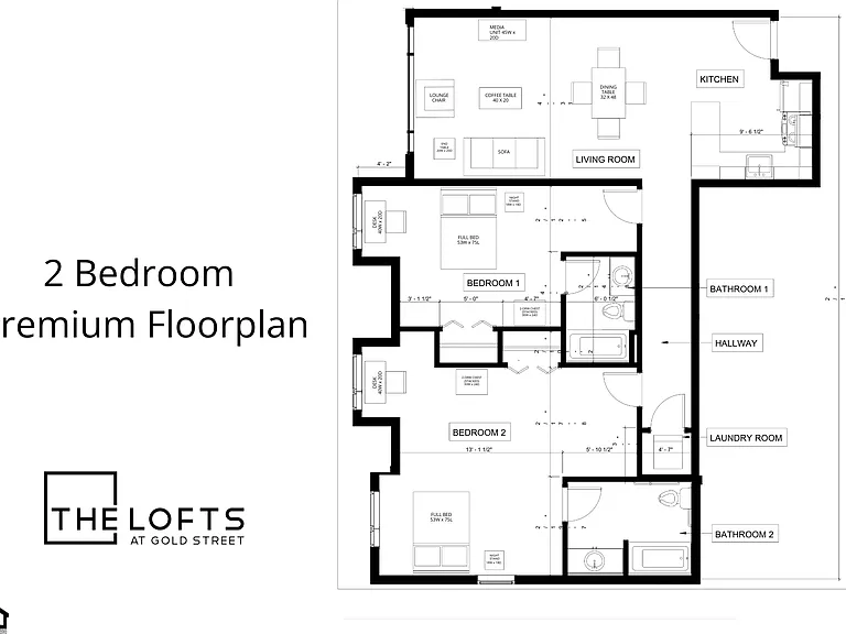 2 x 2 Premium floorplan 2 x 2 Premium floorplan