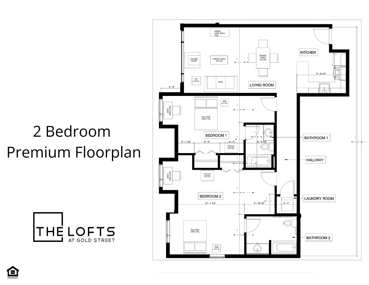 Floor plan Premium - Private Bedroom in a shared 2 bed 2 bath
