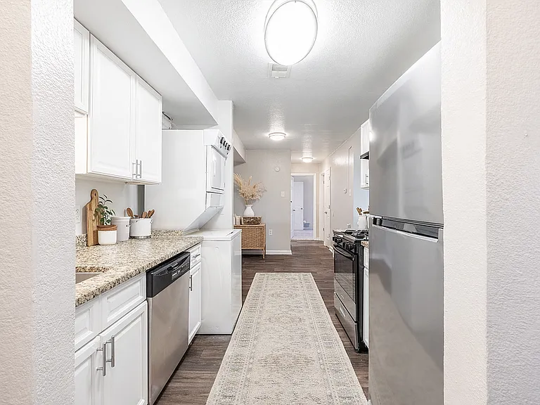 Modern galley-style kitchen with sleek design