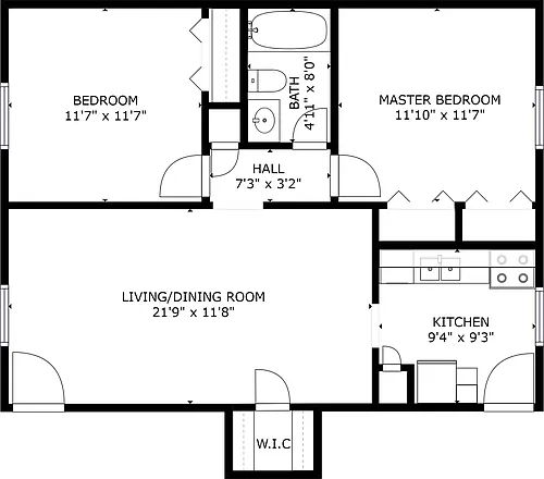 Floor plan 2 Bedroom
