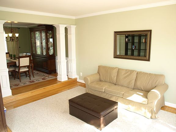 Formal living room with great box bay window