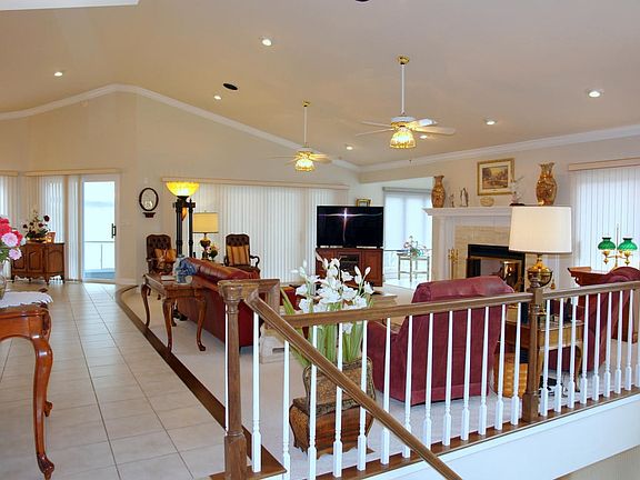 open plan w/cathedral ceilings